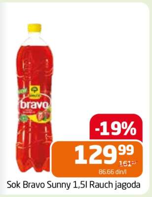 Sok Bravo Sunny 1,5l Rauch jagoda