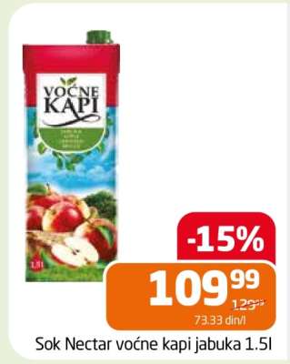 Sok Nectar voćne kapi jabuka 1.5l