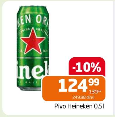Pivo Heineken 0,5l