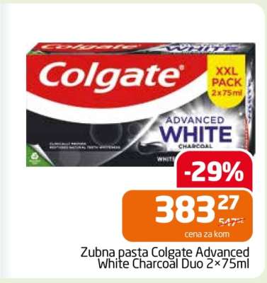Zubna pasta Colgate Advanced White Charcoal Duo 2×75ml