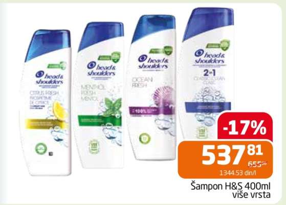 Šampon H&S 400ml više vrsta
