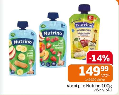 Voćni pire Nutrino 100g (više vrsta)