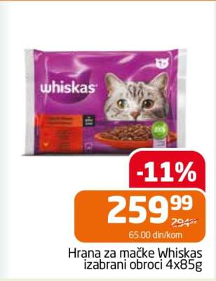 Hrana za mačke Whiskas izabrani obroci 4x85g