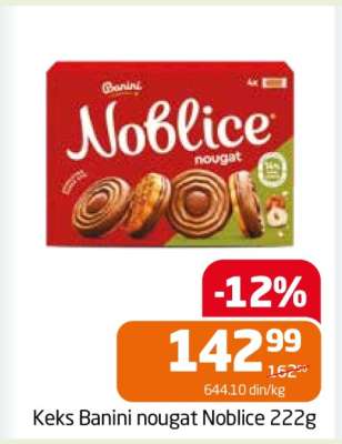 Keks Banini nougat Noblice 222g