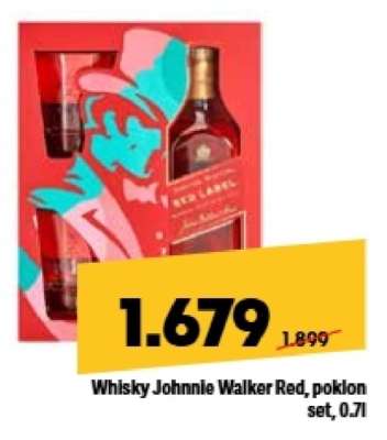 Whisky Johnnie Walker Red poklon set,0,7l