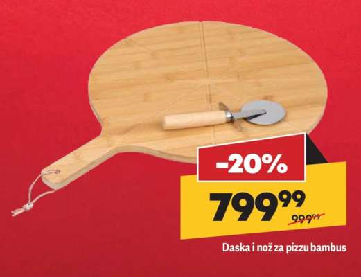 Daska i nož za pizzu bambus