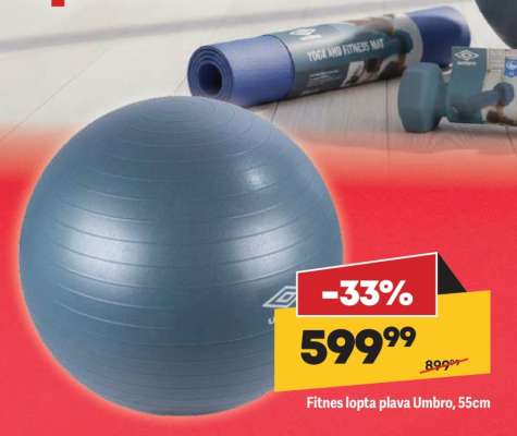 Fitnes lopta plava Umbro, 55cm