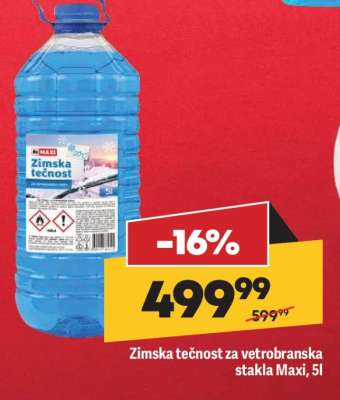 Zimska tečnost za vetrobranska stakla Maxi, 5l