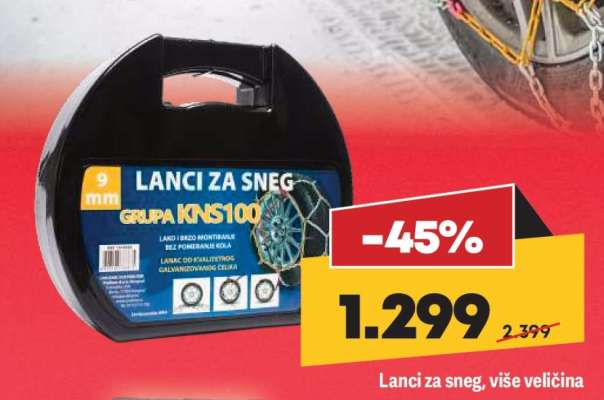 Lanci za sneg, više veličina