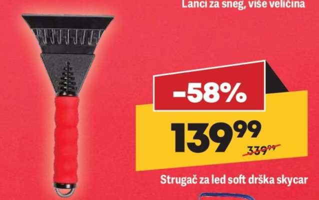 Strugač za led soft drška skycar