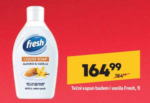 Tečni sapun badem i vanila Fresh, 1l
