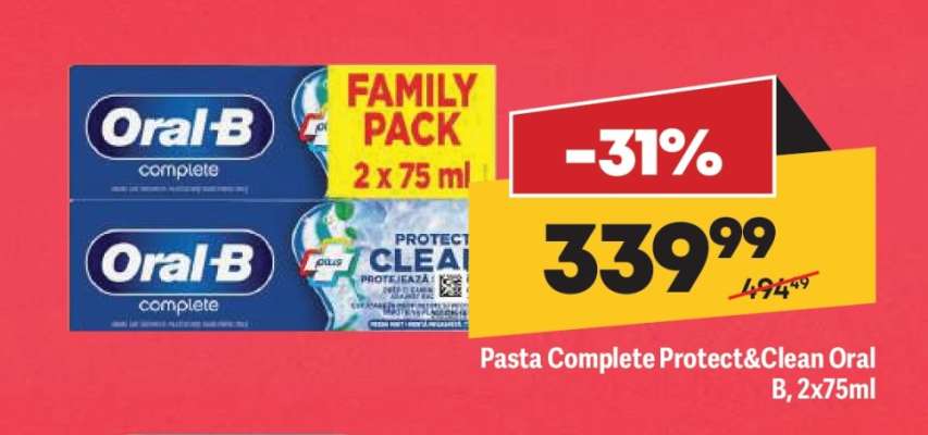 Pasta Complete Protect&Clean Oral B, 2x75ml