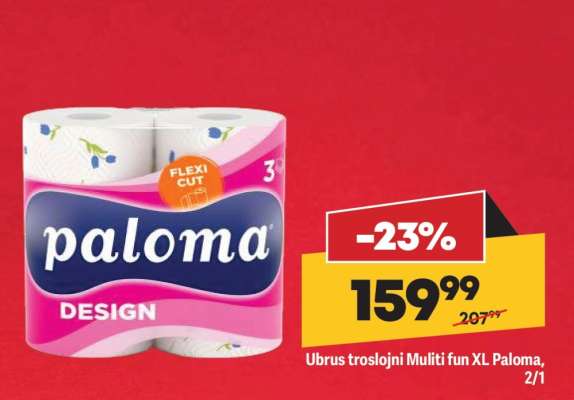 Ubrus troslojni Muliti fun XL Paloma