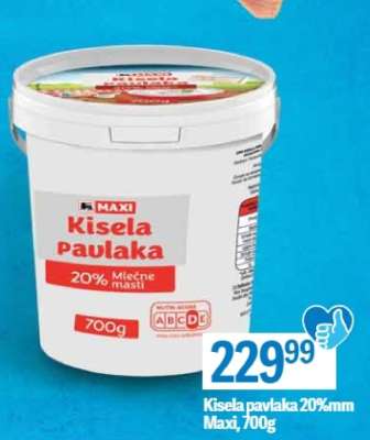 Kisela pavlaka 20 mm Maxi 700g