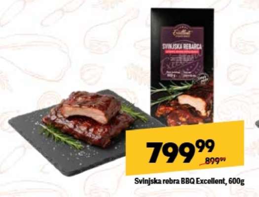 Svinjska rebra BBQ Excellent, 600g