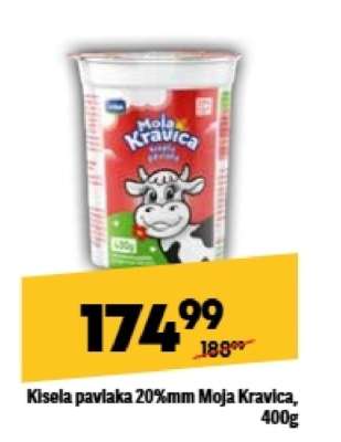 Kisela pavlaka 20 % mm Moja kravica 400g