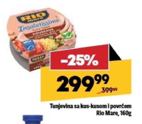 Tunjevina sa kus-kusom i povrćem Rio Mare, 160g