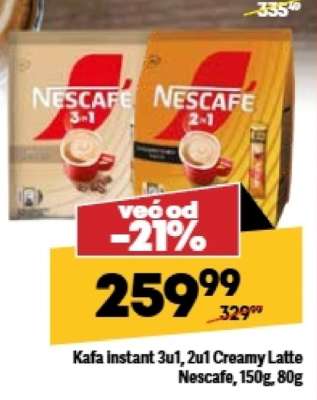 Kafa instant 3u1, 2u1 Creamy Latte Nescafe, 150g, 80g
