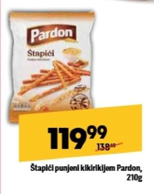 Štapići punjeni kikirikijem Pardon , 210g