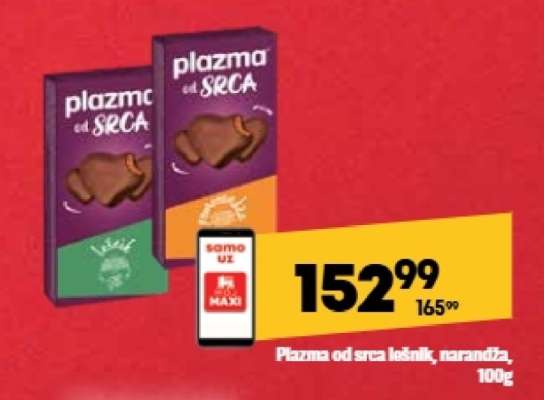 Plazma od srca lešnik, narandža, 100g