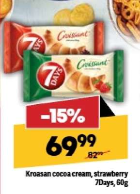 Kroasan cocoa cream, strawberry 7Days, 60g