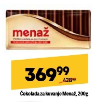 Čokolada za kuvanje Menaž 200g