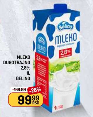 Mleko Dugotrajno 2,8% 1L Belino