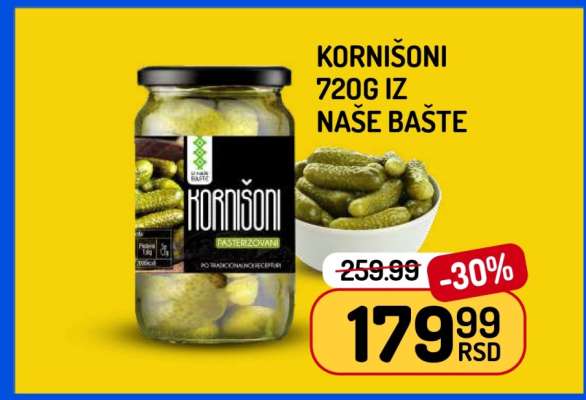 Kornišoni 720g iz Naše Bašte
