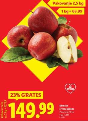 Domaća crvena jabuka