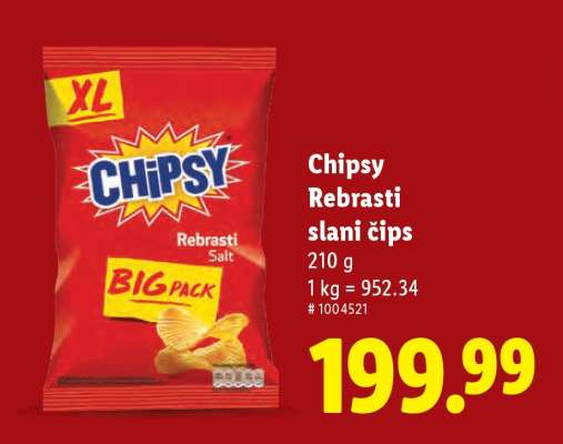 Chipsy Rebrasti slani čips