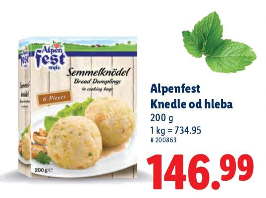 Alpenfest Knedle od hleba