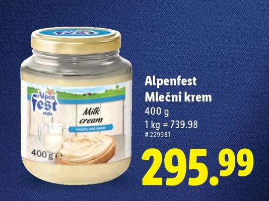 Alpenfest Mlečni krem