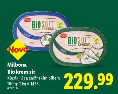 Milbona Bio krem sir