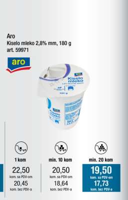 Aro Kiselo mleko 2,8% mm, 180 g