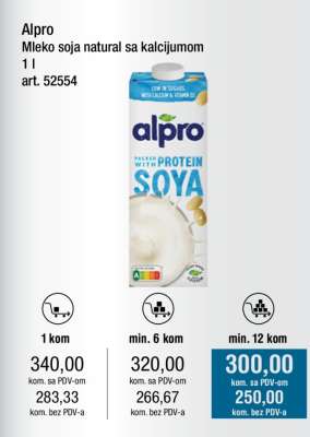 Alpro Mleko soja natural sa kalcijumom 1L