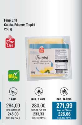 Fine Life Gauda, Edamer, Trapist