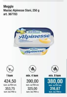 Meggle Maslac Alpinésse Slani, 250 g