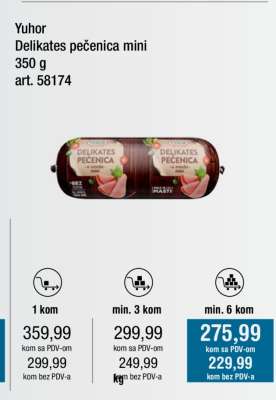 Yuhor Delikates pečenica mini