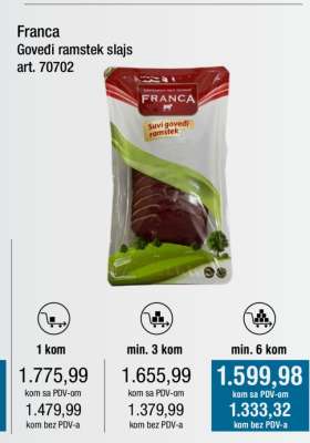 Franca Goveđi ramstek slajs