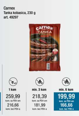 Carnex Tanka kobasica, 230 g