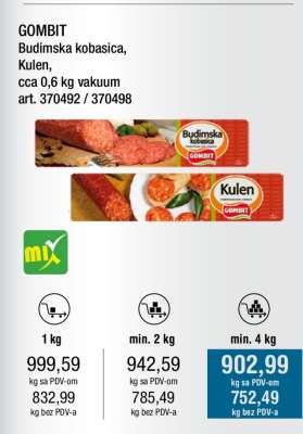 GOMBIT Budimska kobasica, Kulen