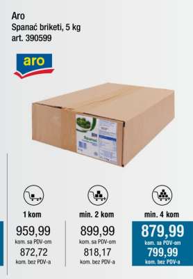 Aro Spanać briketi, 5 kg