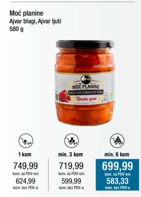 Moć planine Ajvar blagi, Ajvar ljuti