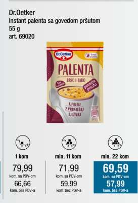 Dr.Oetker Instant palenta sa govedom pršutom