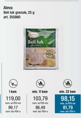 Aleva Beli luk granule, 25 g