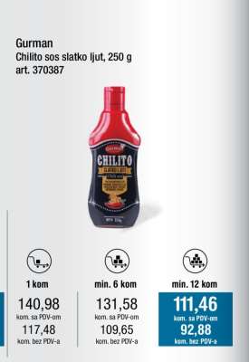 Gurman Chilito sos slatko ljut, 250 g