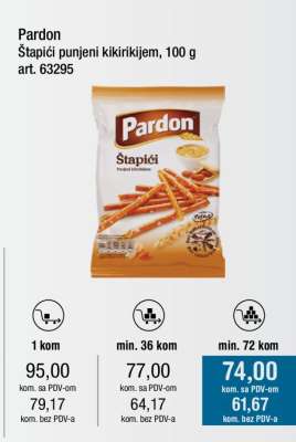 Pardon Štapići punjeni kikirikijem, 100 g