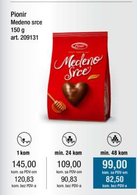Pionir Medeno srce 150 g