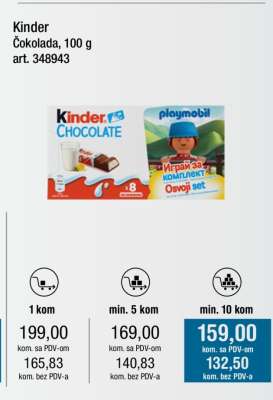 Kinder čokolada 100 g