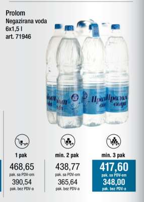 Prolom Negazirana voda 6x1,5 l